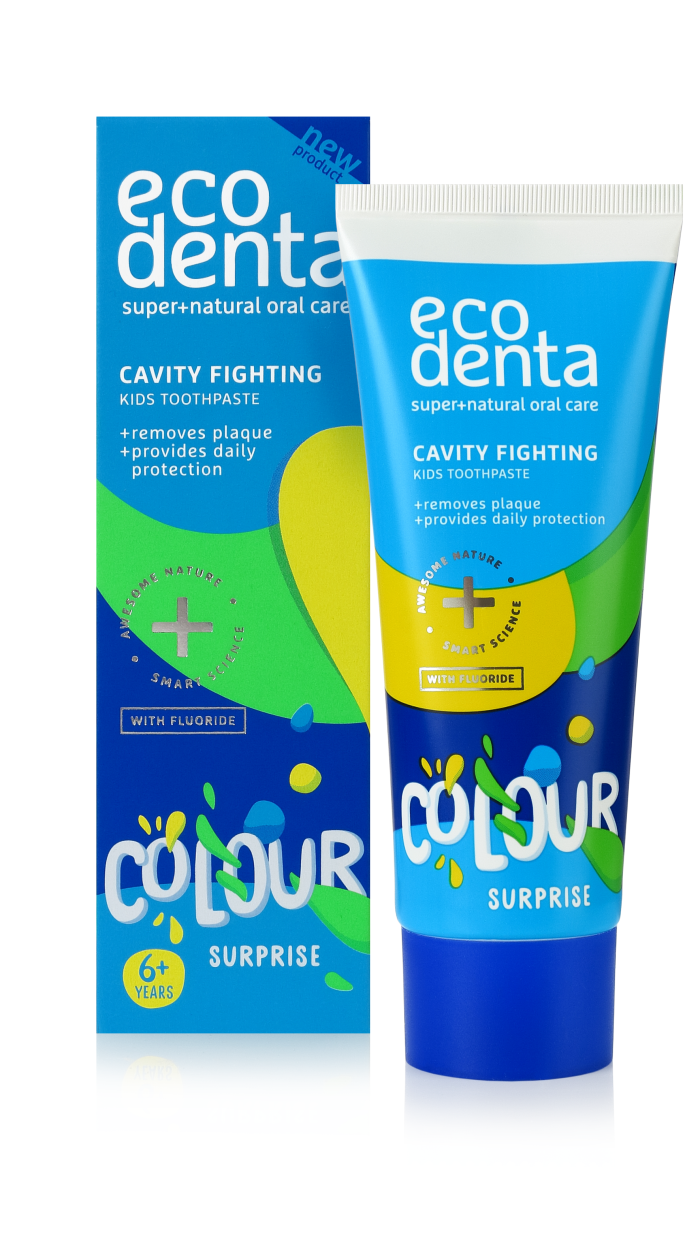 Зубная паста Ecodenta Cavity Fighting Colour Surprise детская 6+ 75мл - в интернет-магазине tut-beauty.by