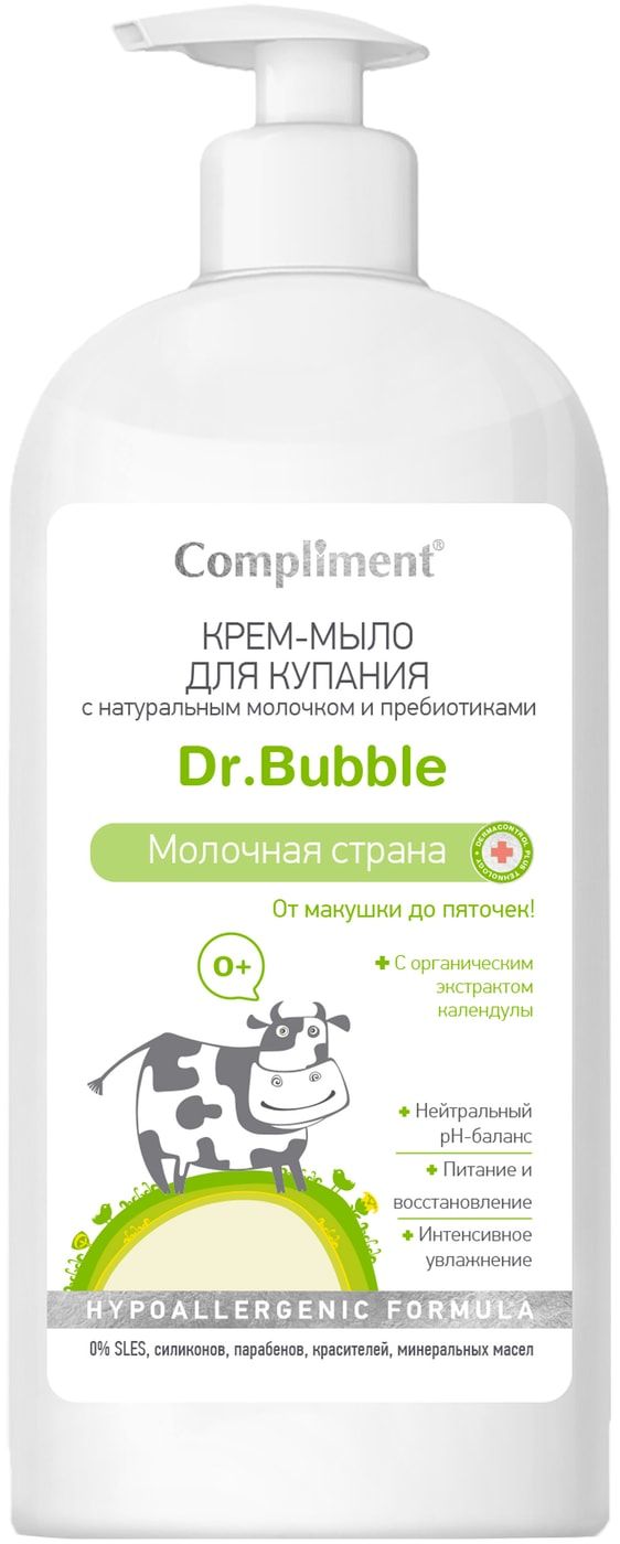 Крем-мыло Compliment Dr.Bubble Молочная Страна для купания 400мл