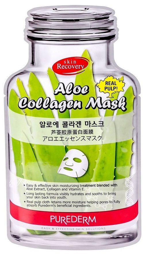 Маска для лица Purederm Aloe Collagen Mask тканевая с алоэ 18г