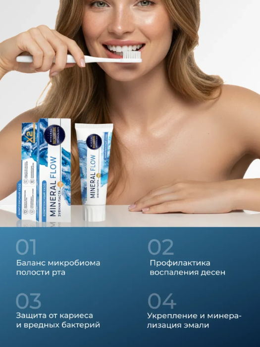 Зубная паста PSLAB Mineral Flow Комплексный уход 100гр