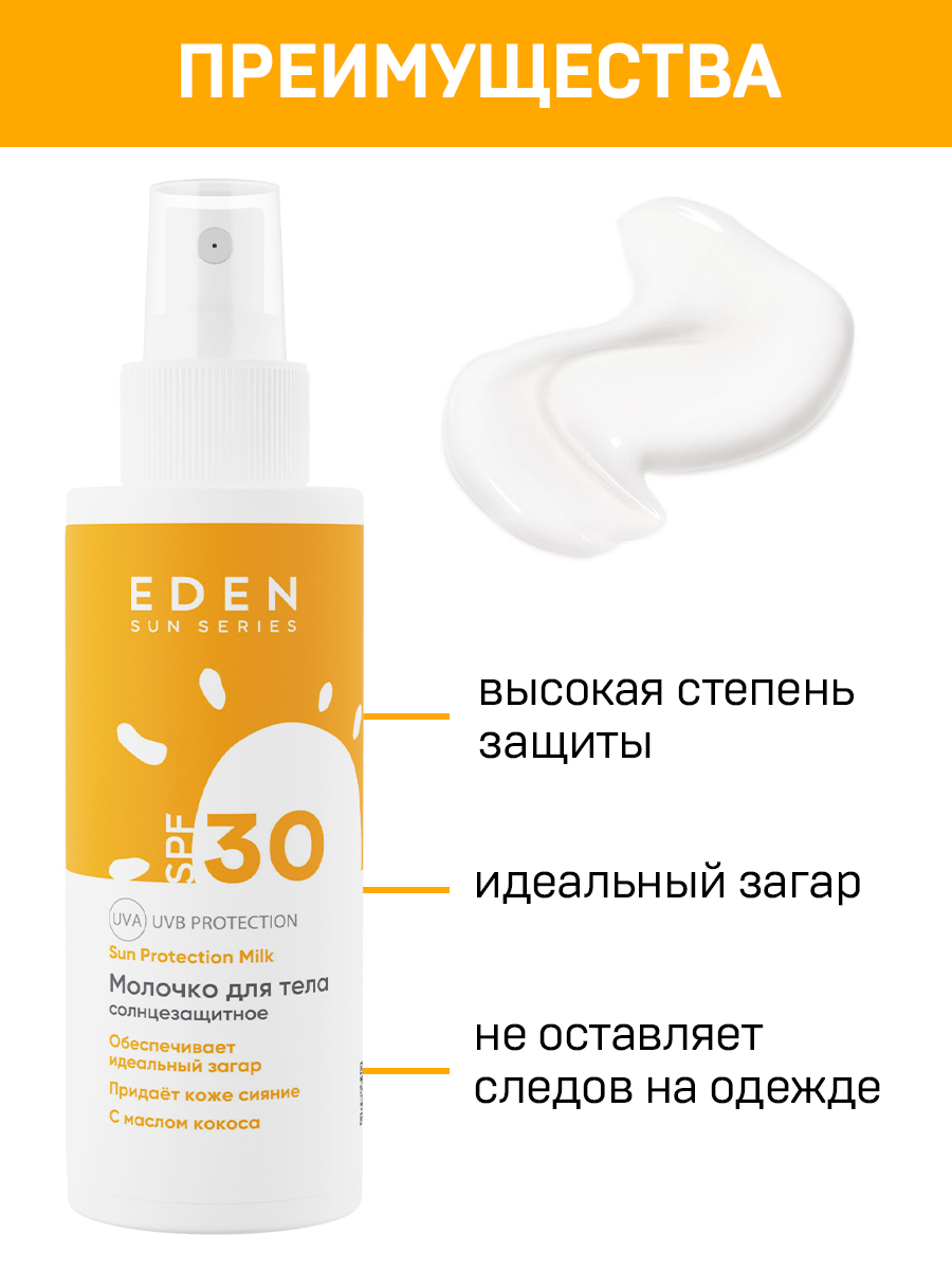 Молочко солнцезащитное Eden Sun Series SPF30 150мл - в интернет-магазине tut-beauty.by