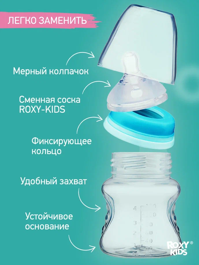 Соски для бутылочек Roxy Kids сменные 0+ 2шт
