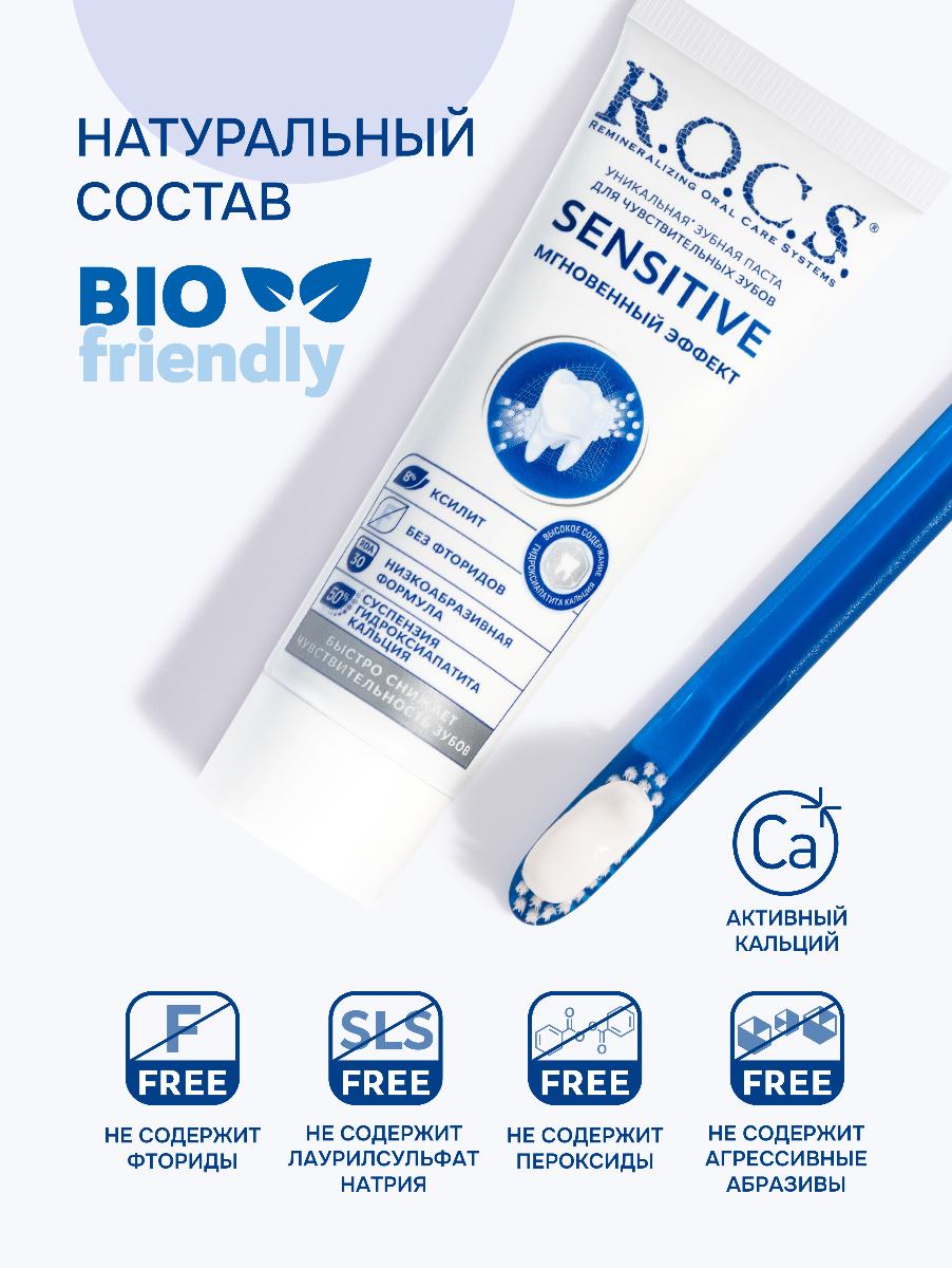 Зубная паста R.O.C.S. Sensitive мгновенный эффект для чувствительных зубов 94г