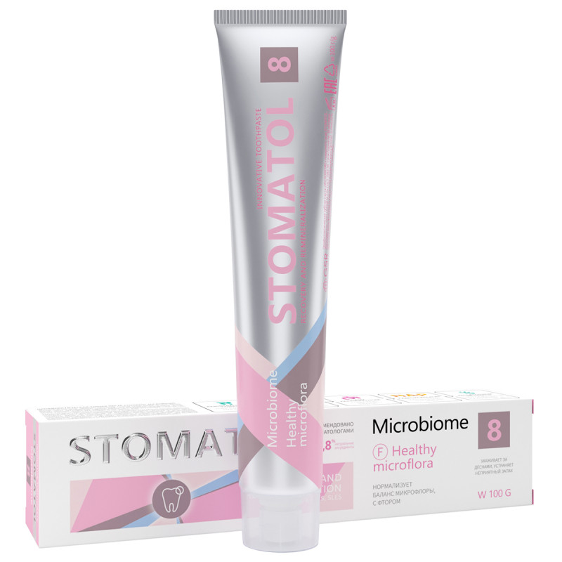 Зубная паста Stomatol 8 Microbiome Профилактическая 100гр - в интернет-магазине tut-beauty.by