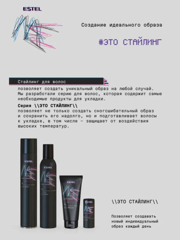 Праймер для волос Estel ME Это стайлинг лёгкая фиксация и термозащита 16 в 1 200мл