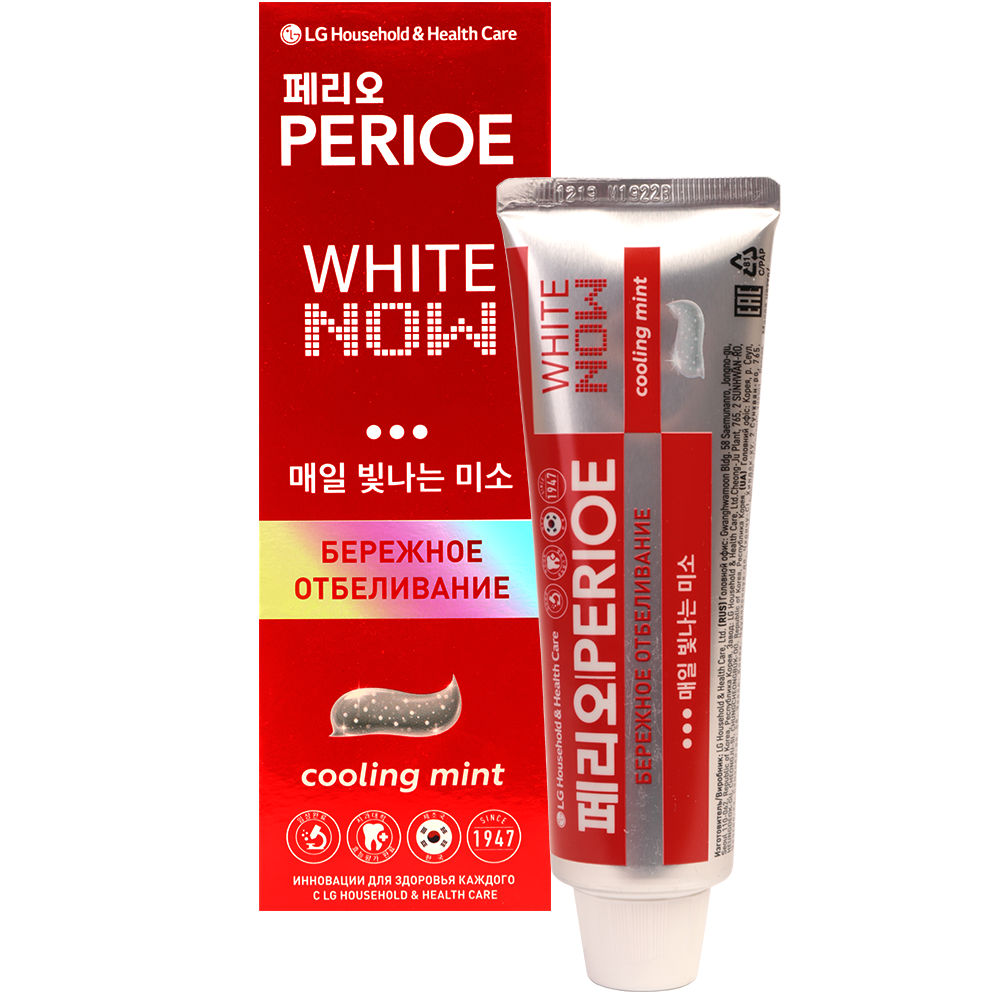 Зубная паста PERIOE  White now cooling mint отбеливающая Охлаждающая мята 120г - в интернет-магазине tut-beauty.by