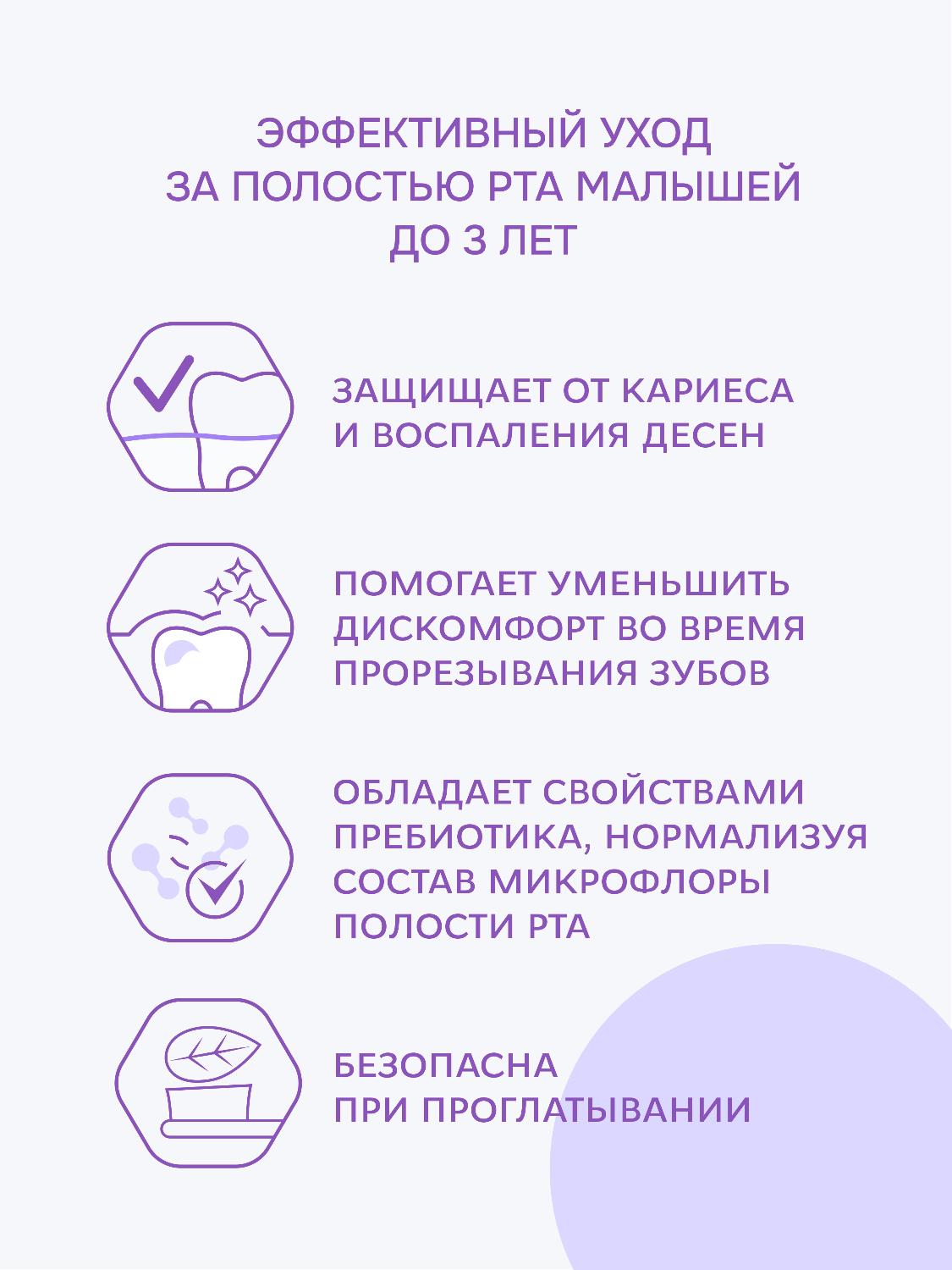 Зубная паста R.O.C.S. Baby от 0 до 3 лет нежный уход с ароматом липы 45г