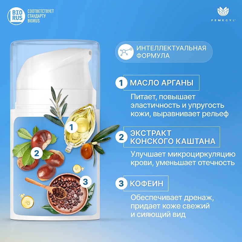 Крем-сыворотка для лица Femegyl с эффектом дренажа 50мл - в интернет-магазине tut-beauty.by