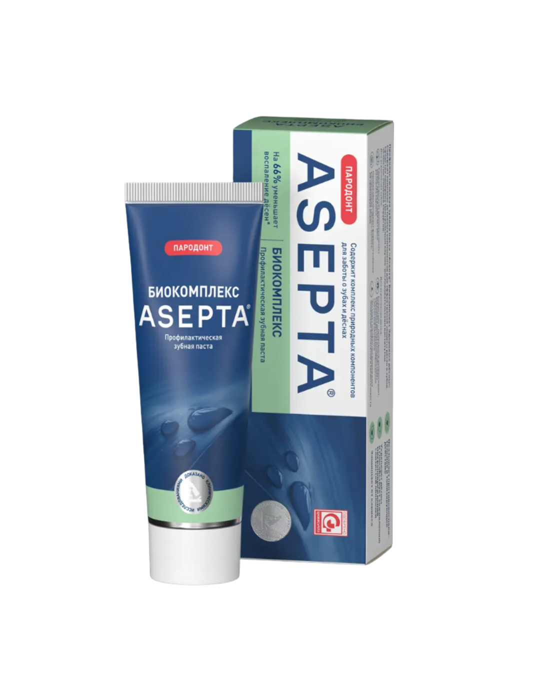 Зубная паста ASEPTA Биокомплекс 75мл - в интернет-магазине tut-beauty.by