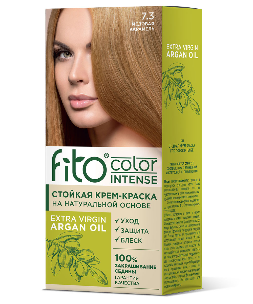 Крем-краска для волос Fito Сolor Intense тон 7.3 Медовая карамель 115мл - в интернет-магазине tut-beauty.by