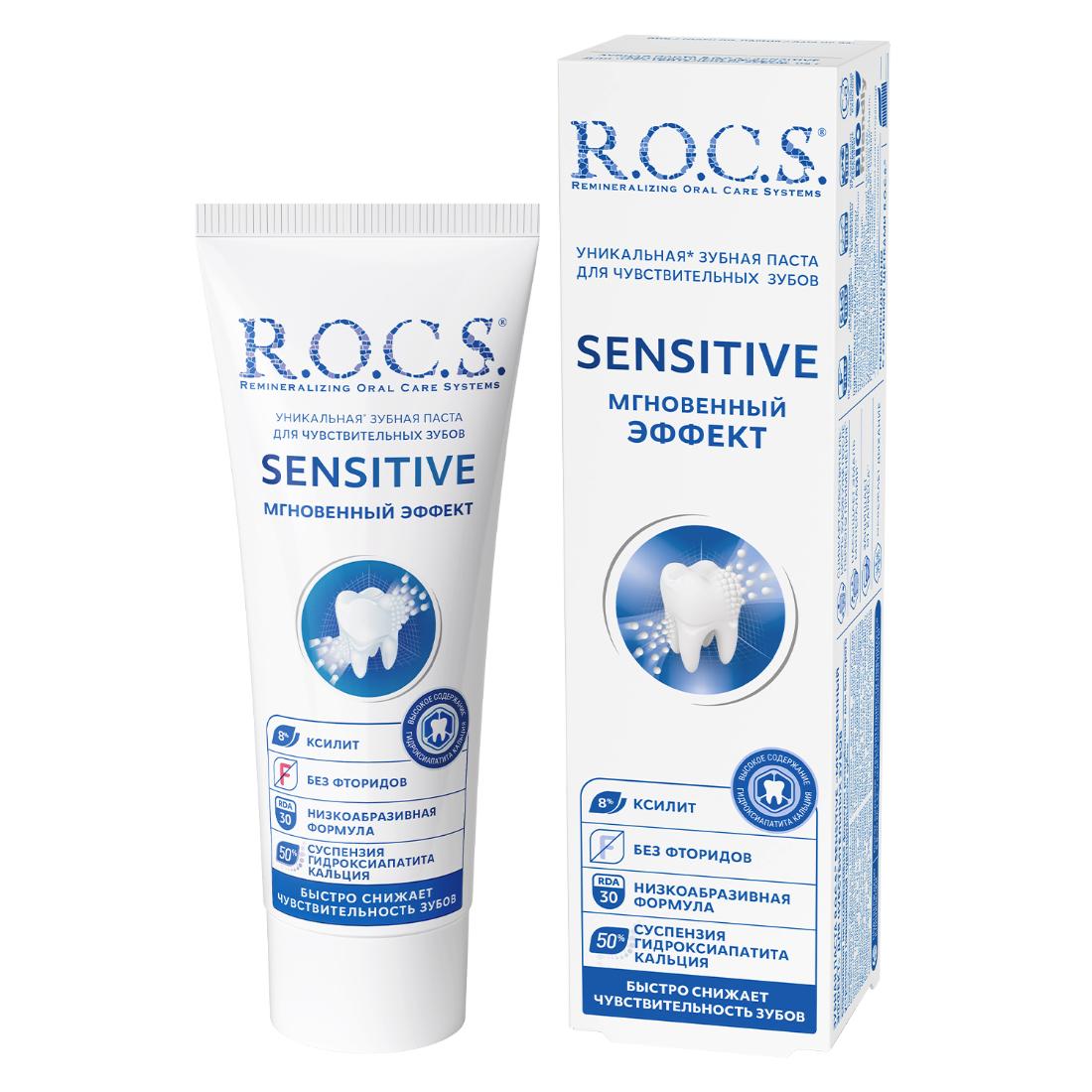 Зубная паста R.O.C.S. Sensitive мгновенный эффект для чувствительных зубов 94г