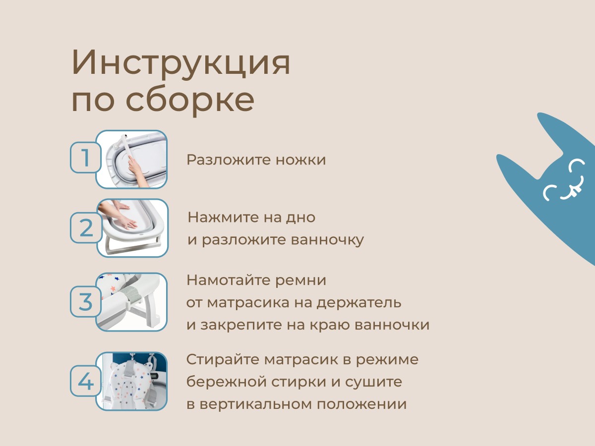 Ванночка складная Roxy Kids серая