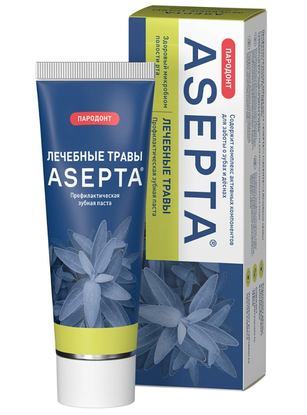 Зубная паста ASEPTA Лечебные травы 75мл - в интернет-магазине tut-beauty.by