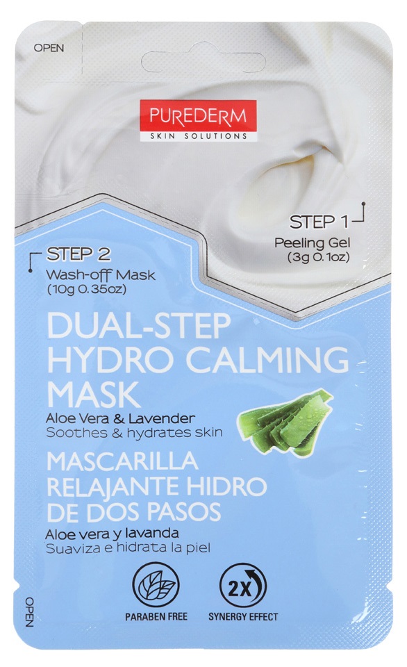 Маска для лица Purederm Dual-step Hydro Calming Mask с алоэ и лавандой 13г