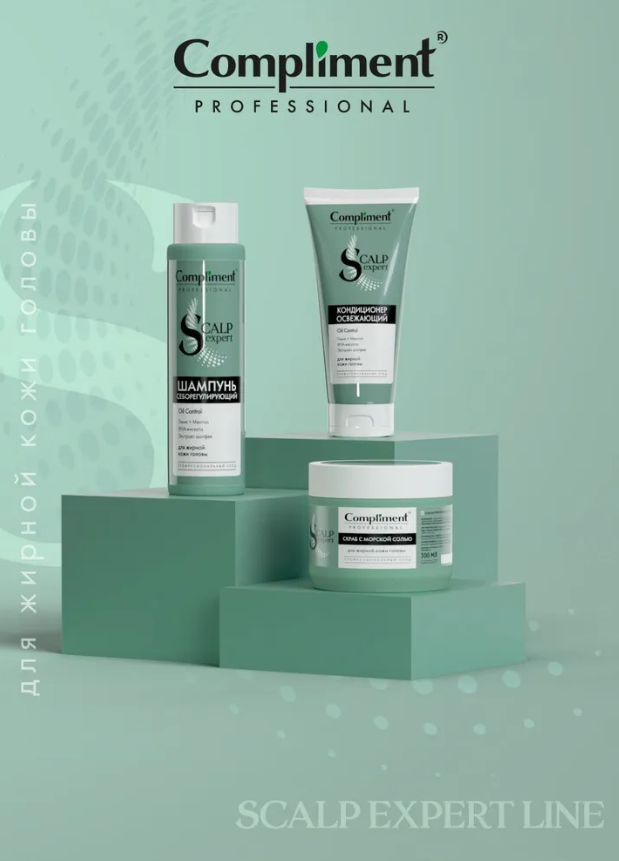 Шампунь для волос Compliment PROFESSIONAL SCALP EXPERT LINE себорегулирующий 250мл - в интернет-магазине tut-beauty.by