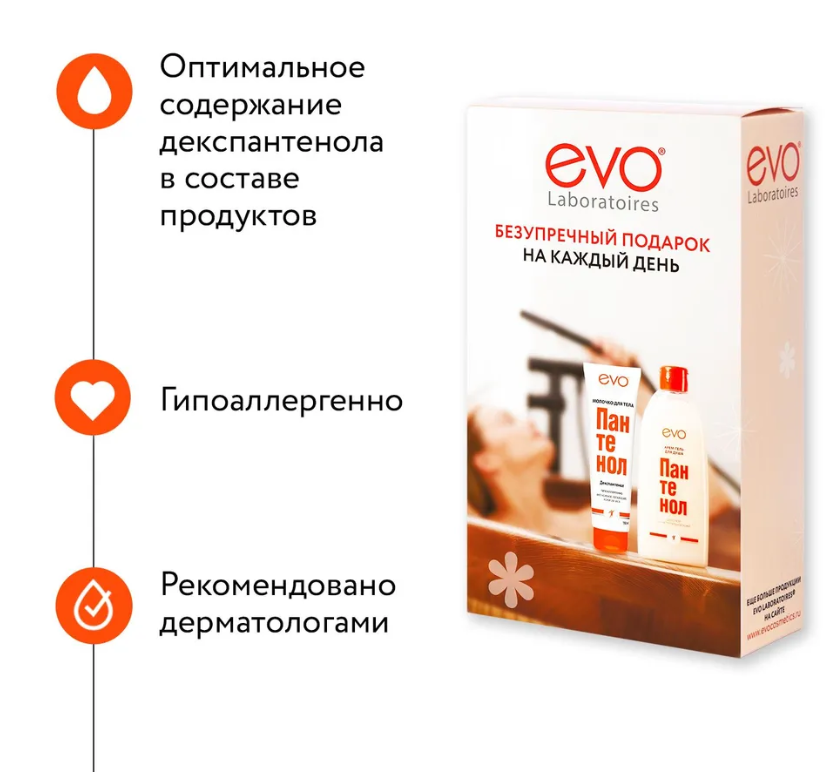 Набор Evo "Безупречный подарок на каждый день" крем-гель для душа + молочко для тела р