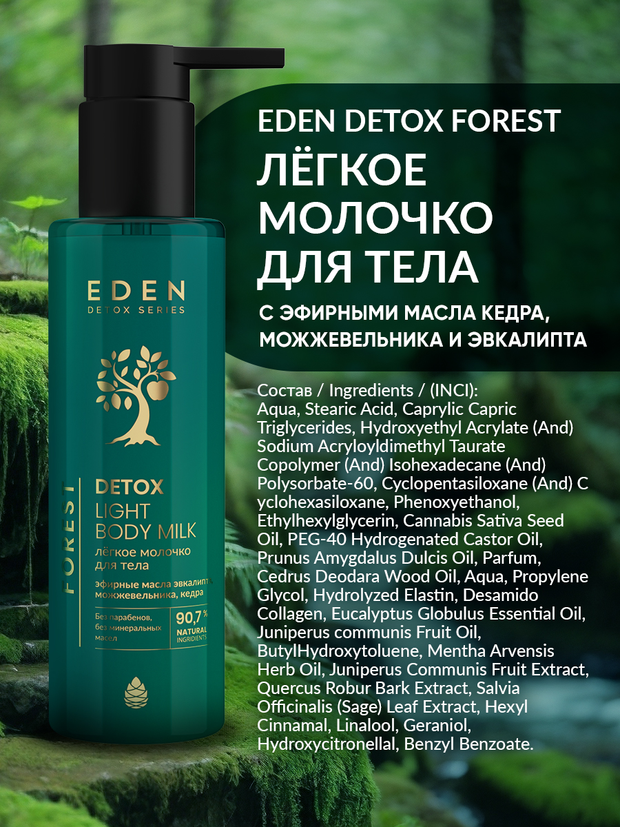 Молочко для тела Eden Detox Forest Легкое 200мл - в интернет-магазине tut-beauty.by