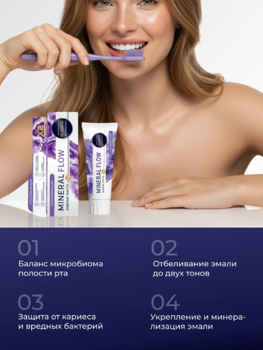 Зубная паста PSLAB Mineral Flow Отбеливающая 100гр