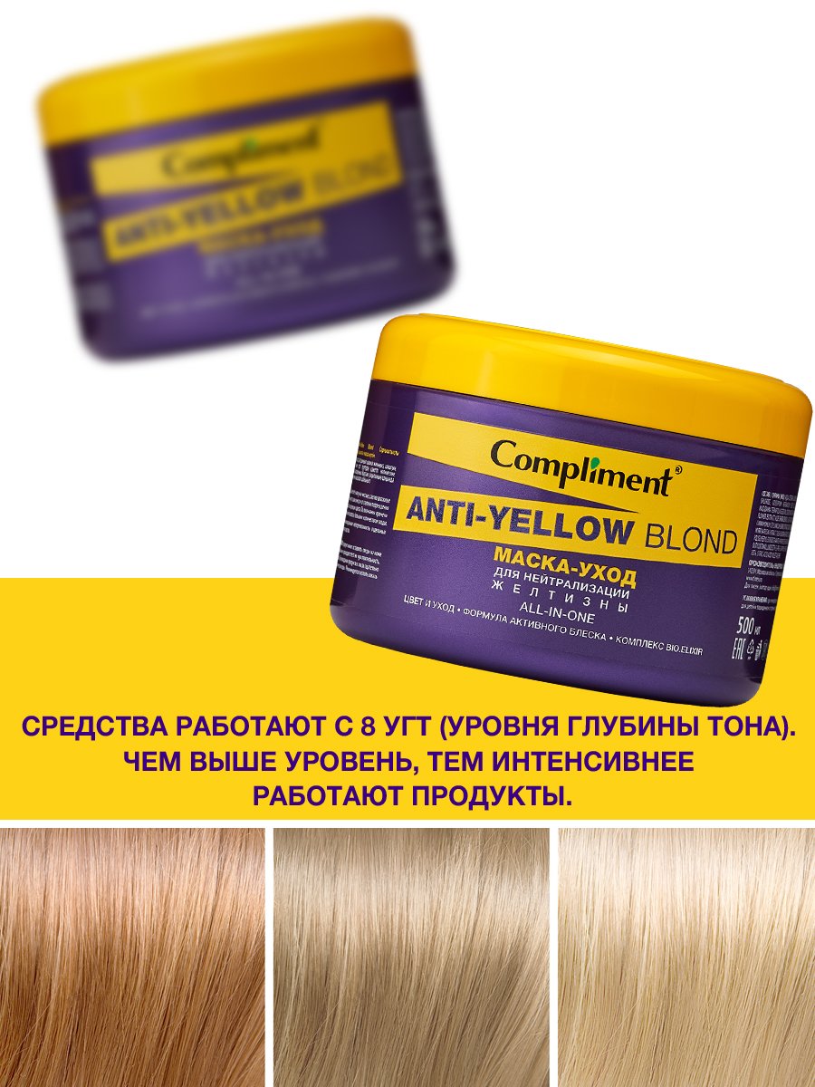 Маска для волос Compliment Anti-Yellow Blond для нейтрализации желтизны 500мл
