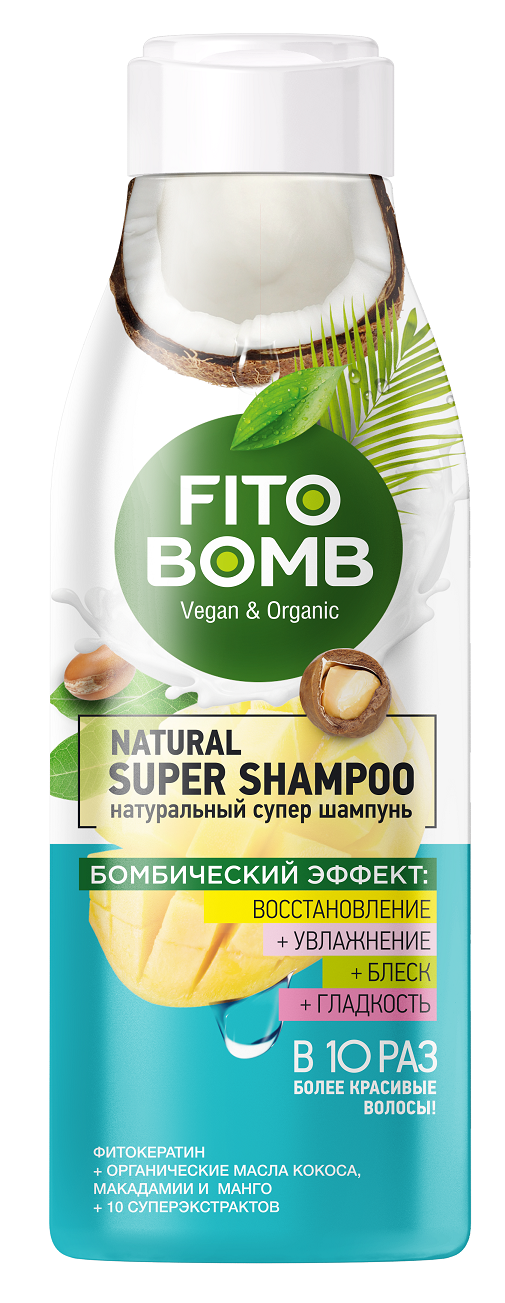 Шампунь для волос Fito Bomb восстановление + увлажнение + блеск + гладкость 250мл - в интернет-магазине tut-beauty.by