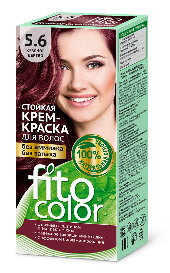 Краска для волос Fitocolor тон 5.6 красное дерево 115мл - в интернет-магазине tut-beauty.by
