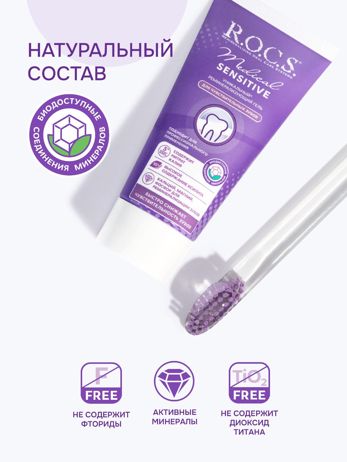 Гель для зубов R.O.C.S. Medical Sensitive для чувствительных зубов 45г