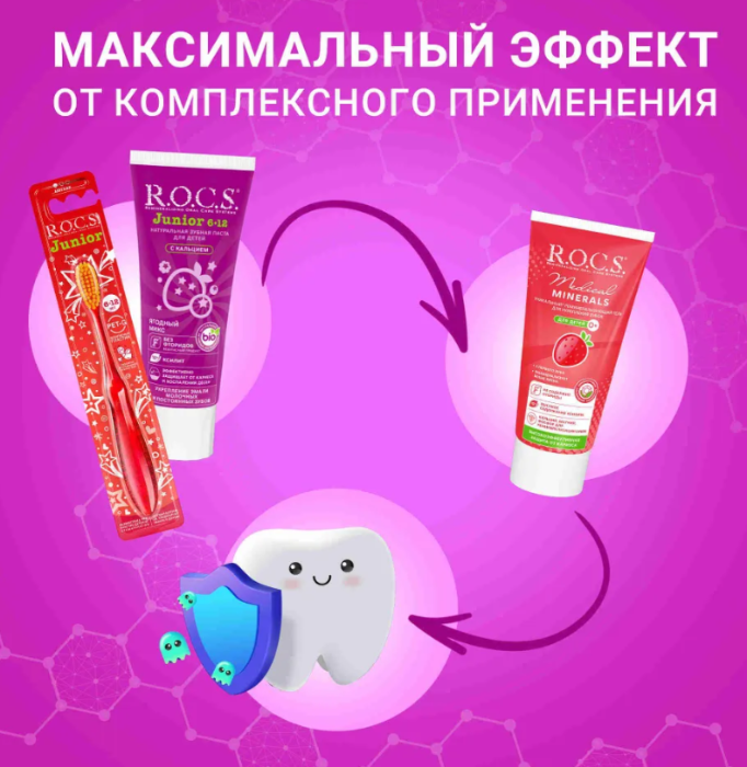 Зубная паста R.O.C.S. Junior от 6 до 12 лет ягодный микс 74г