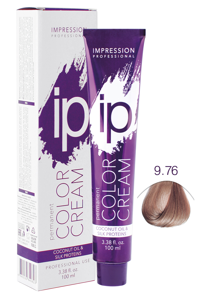 Крем-краска Impression Professional тон 9.76 очень светлый блонд коричнево-фиолетовый 100мл - в интернет-магазине tut-beauty.by