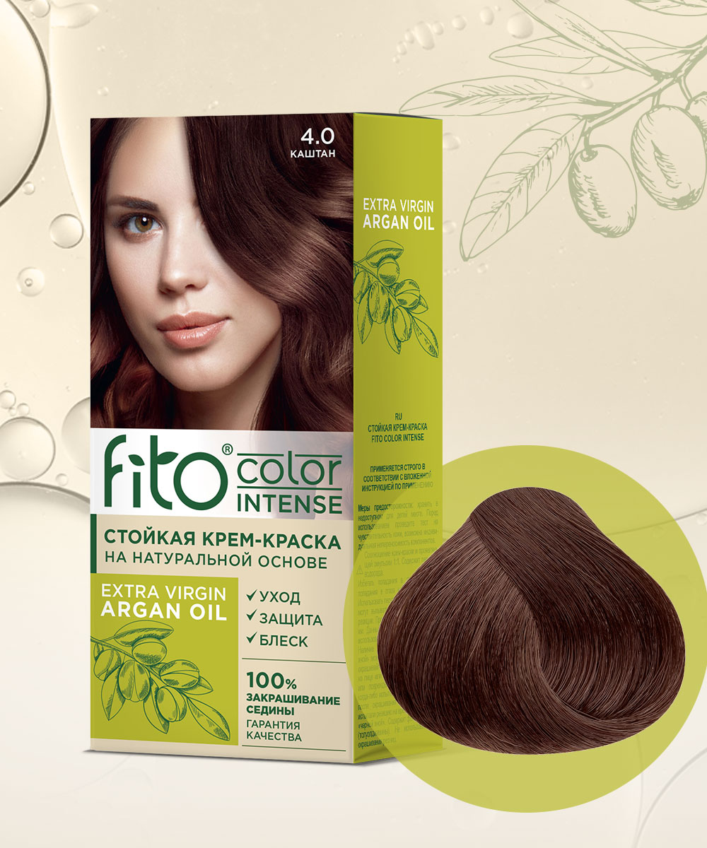 Крем-краска для волос Fito Сolor Intense тон 4.0 Каштан  115мл - в интернет-магазине tut-beauty.by