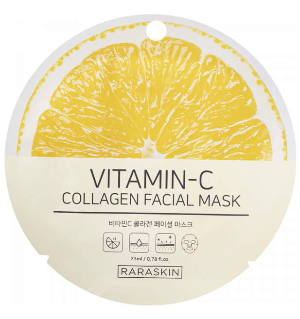 Маска для лица Raraskin Vitamin C Collagen Facial Mask с коллагеном и витамином С 23мл