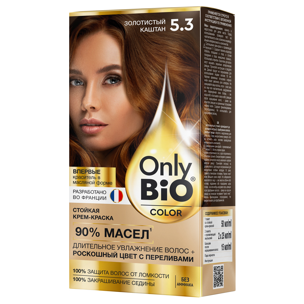 Краска для волос Fitocolor Only Bio COLOR 5.3 Золотистый каштан 115мл - в интернет-магазине tut-beauty.by