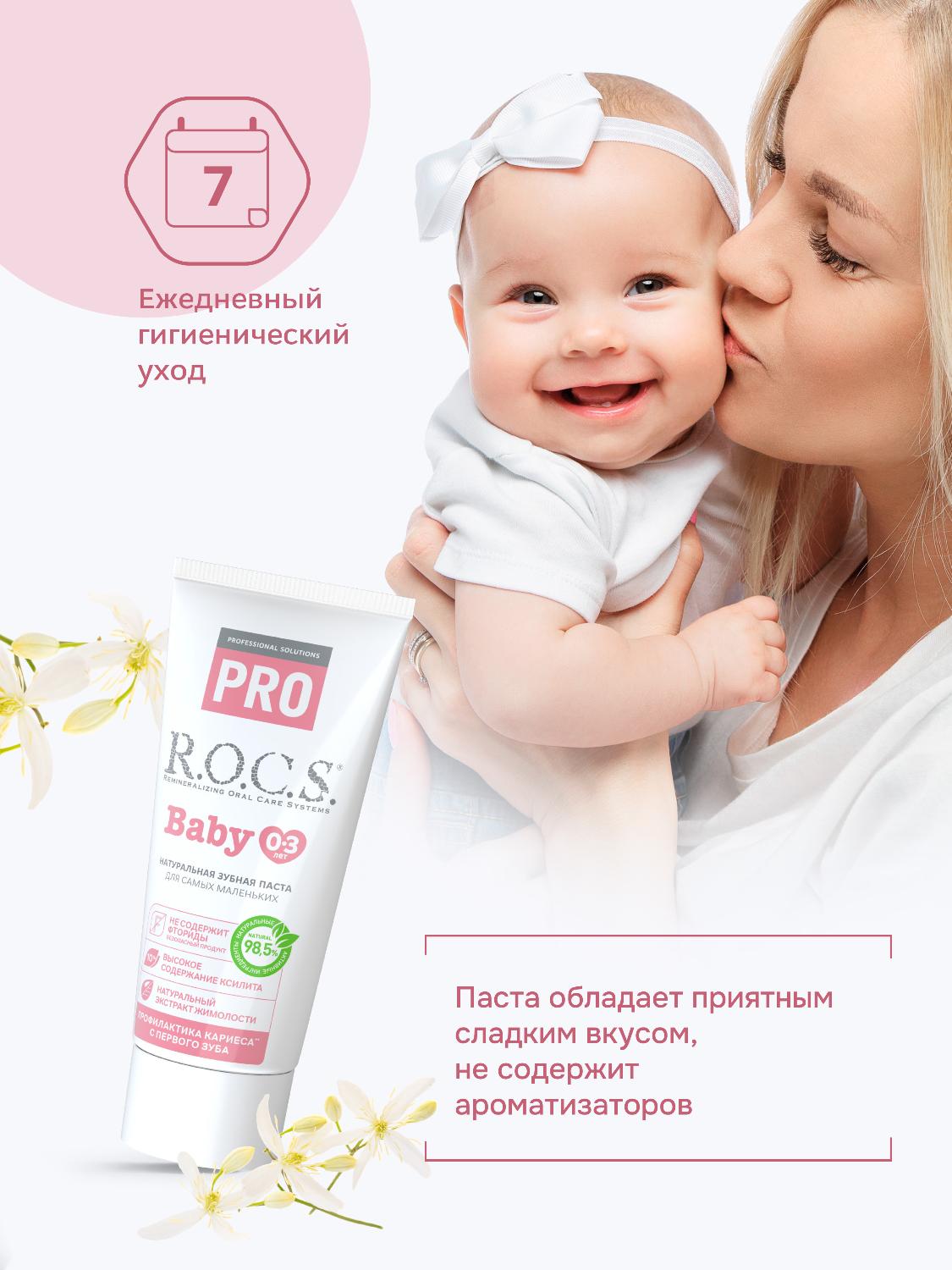 Зубная паста R.O.C.S. Pro Baby от 0 до 3 лет минеральная защита и нежный уход 45г