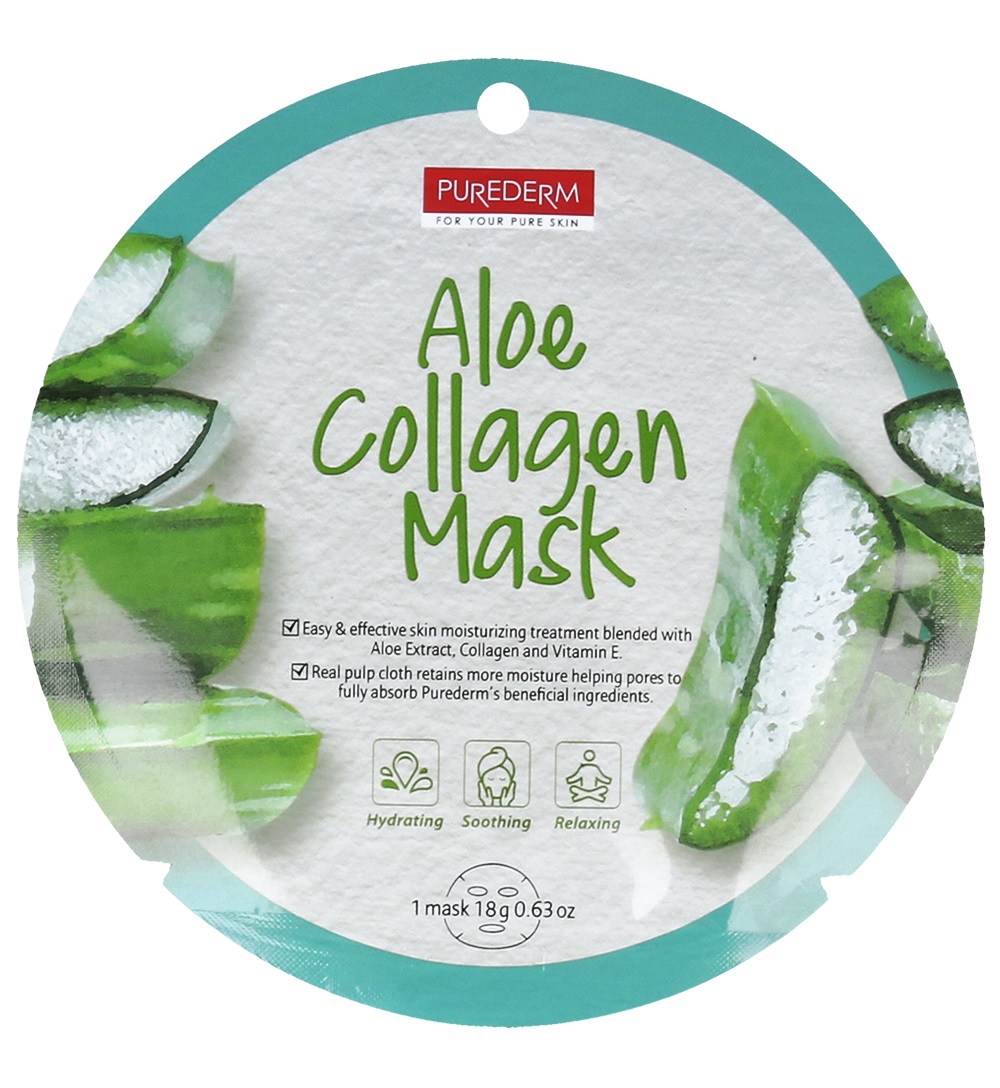Маска для лица Purederm Aloe Collagen алоэ с коллагеном 18г