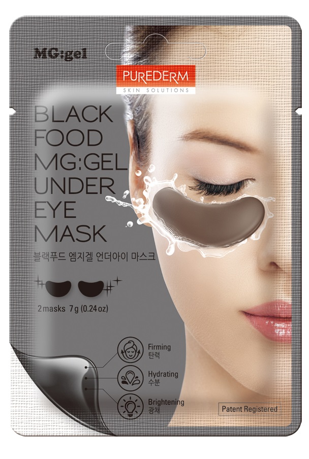 Патчи Purederm Black Food MG: gel Under Eye Mask увлажнение и разглаживание 14г