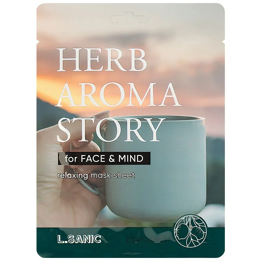 Маска для лица L.SANIC Herb Aroma Story с экстрактом бергамота и эффектом ароматерапии 25мл