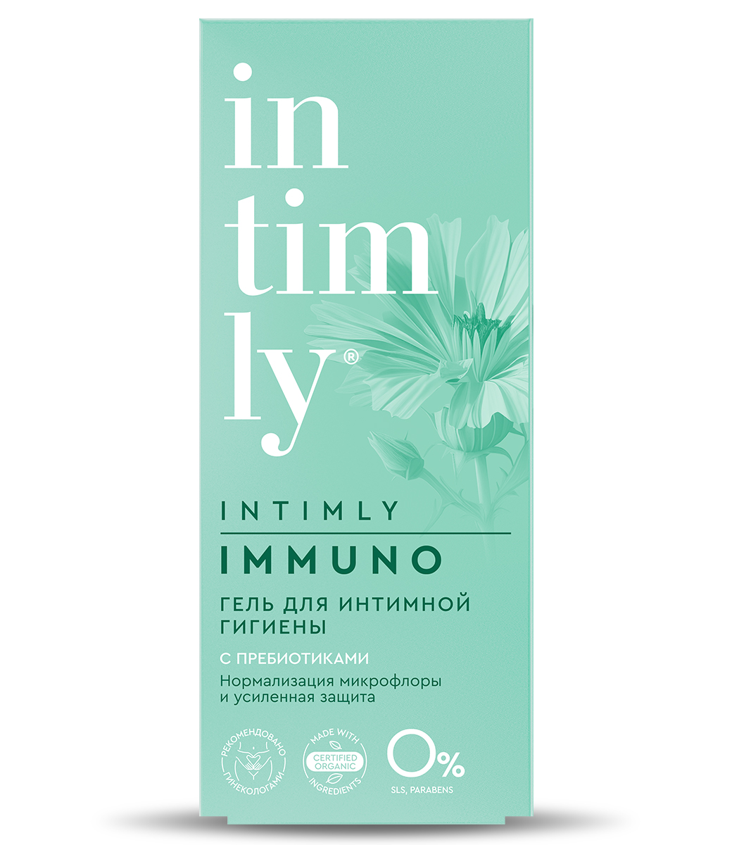 Гель для интимной гигиены INTIMLY Immuno с пребиотиками Нормализация микрофлоры и усиленная защита 220мл - в интернет-магазине tut-beauty.by