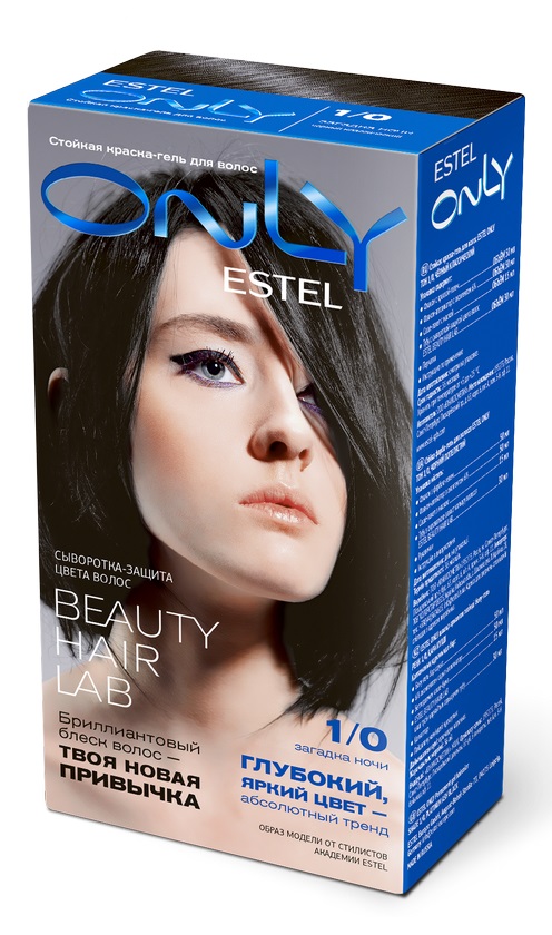 Краска для волос Estel Only тон 1.0 черный классический 50мл - купить в Минске в интернет-магазине косметики. Оптовые цены. Скидки.