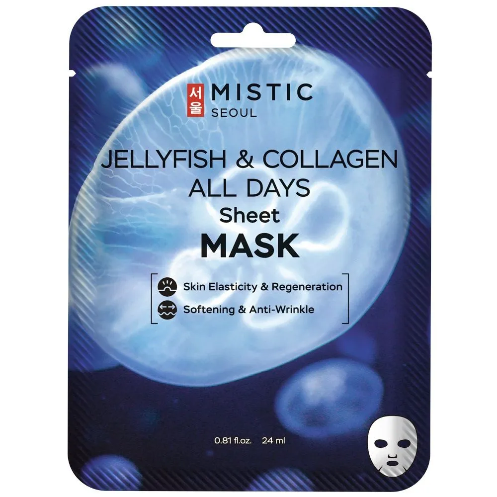 Маска для лица MISTIC Jellyfish & Collagen All Days Sheet Mask с коллагеном медузы 24мл