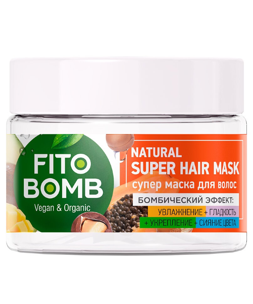 Маска для волос Fito Bomb увлажнение, гладкость, укрепление, сияние цвета 250мл - в интернет-магазине tut-beauty.by