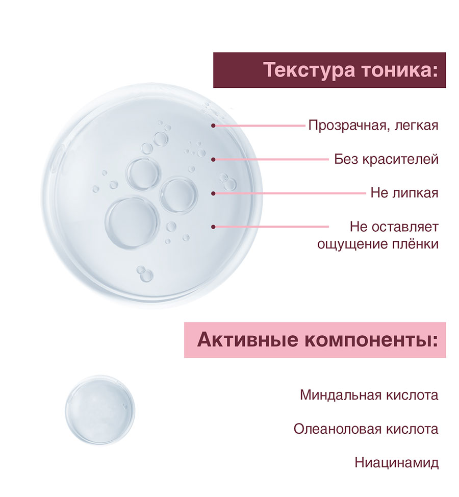 Тоник для лица Novosvit мультикислотный с миндальной и олеаноловой кислотами 200мл