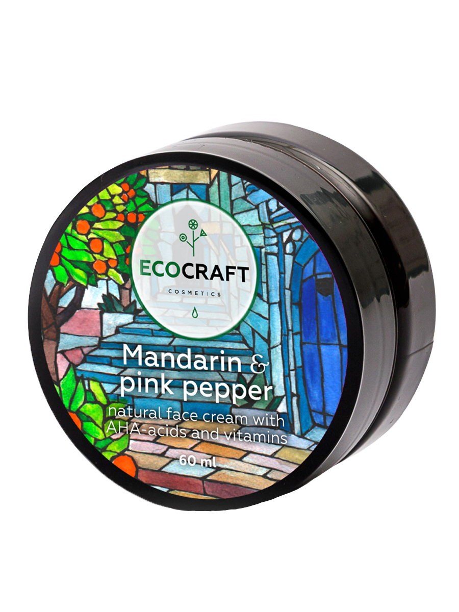 Крем для лица EcoCraft Mandarin and pink pepper для сухой и чувствительной кожи с АНА-кислотами и витаминами 60мл - в интернет-магазине tut-beauty.by