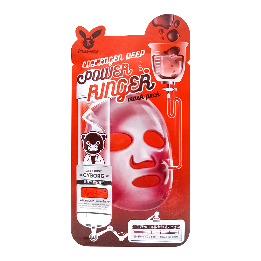 Маска для лица Elizavecca Power Ringer Mask Pack Collagen Deep укрепляющая с коллагеном 23мл - в интернет-магазине tut-beauty.by